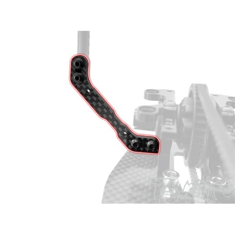 T-Work`s Graphite Rear Body Post Plate for Xray X4