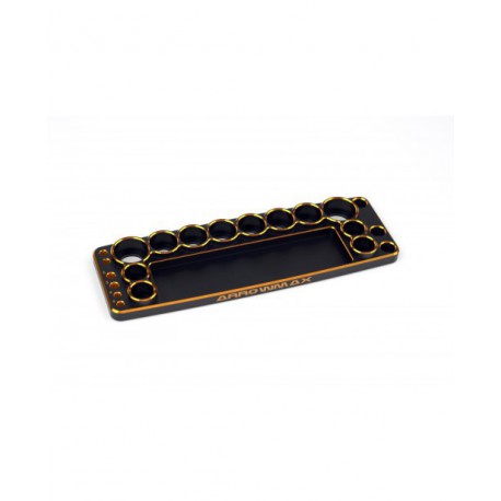 BASE HERRAMIENTAS ARROWMAX TOOLS BASE FOR 1/10 CARS BLACK GOLDEN