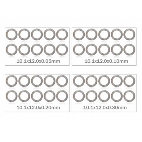 MR33 Shim Washer Set 10mm 0,05 / 0,1 / 0,2 / 0,3mm