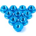 4mm Aluminium SerratedLock Nut 10pcs (LB)