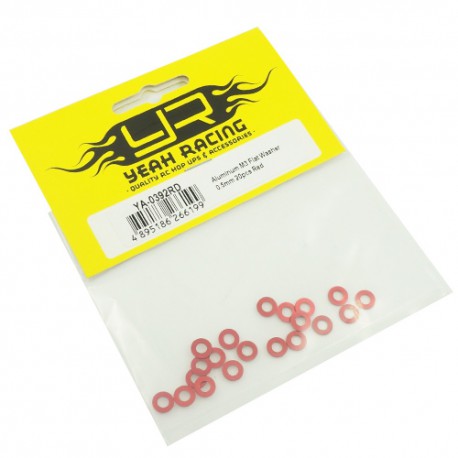 Aluminum M3 Flat Washer0.5mm 20pcs Red