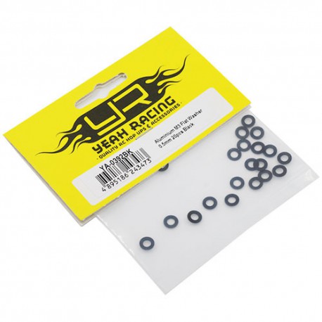 Aluminum M3 Flat Washer0.5mm 20pcs Black