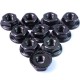 4mm Aluminium SerratedLock Nut 10pcs (BK)