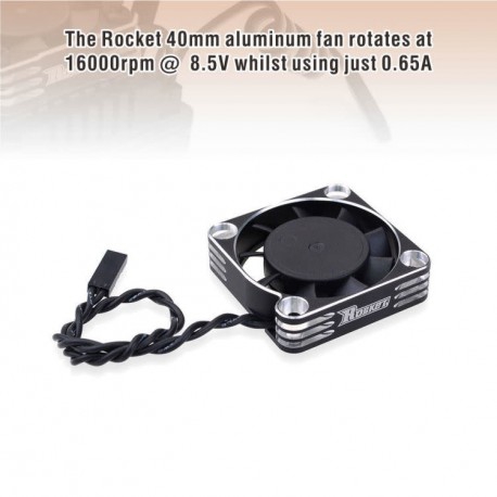 Rocket 40mm Aluminum Cooling Fan BLACK/SILVER